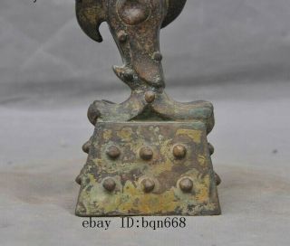 Ancient Old China Chinese dynasty bronze Ware phoenix bird animal statue 3