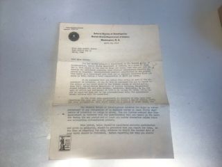 Vintage J Edgar Hoover Fbi Signed Letter - Ww2 Era 4/16/43 - Job Offer