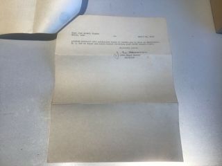 Vintage J Edgar Hoover FBI Signed Letter - WW2 Era 4/16/43 - Job Offer 2