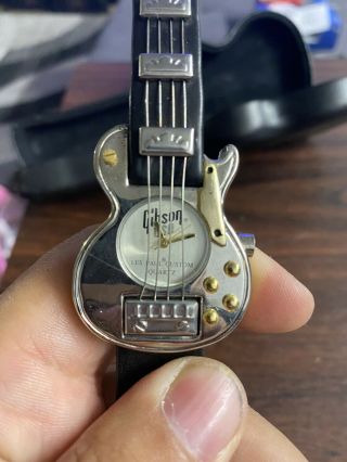 Gibson Vtg Rare Usa Les Paul Custom Wrist Watch In Guitar Case 1996 Vintage