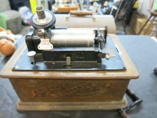 Vtg Antique 1903 Edison Standard Phonograph Banner Style Model C Parts Repair