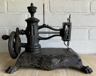 Antique Hand Crank Paw Foot Folsom Sewing Machine Circa 1860s.  Crank.