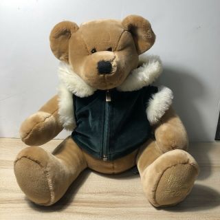 2001 Harrods Christmas Vintage Teddy Bear 30cm Foot Dated Collectable