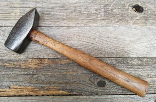 Vintage Cross Peen Blacksmith Hammer W/ Wood Handle - 3 Lb Mini Sledge Forging