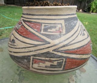 Large Antique Native American Indian Hopi Pottery Pot Bowl 9.  5 " Wide X 7 " Tall