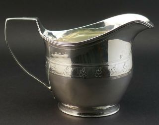 C1802,  Fine Antique 19thc Georgian Solid Silver Creamer Cream Milk Jug,  124g