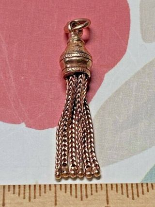 , Popular,  Antique Vintage 9ct Rose Gold Tassel Pendant Wt 3.  22gr