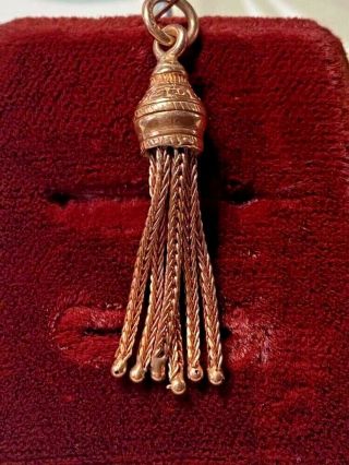 , Popular,  Antique Vintage 9ct Rose Gold Tassel Pendant Wt 3.  22gr 2