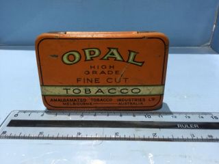 Vintage Tobacco Tin Australian Opal Fine Cut Tobacco