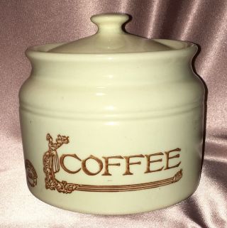 Vintage Cream Brown Bendigo Pottery Coffee Canister Estate Collectable