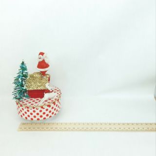 Sankyo Christmas music box wind up Ornament Santa Claus figure Vintage 2
