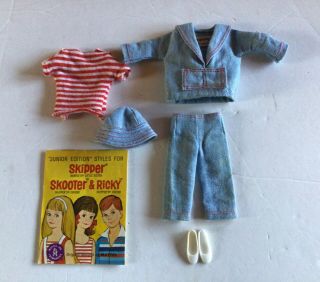 Vintage Barbie Skipper 1965 - 66 “ Land And Sea” Outfit No 1917 With Booklet