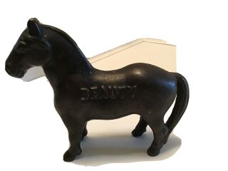 Antique Old Vintage Cast Iron Horse Figurine Still Piggy Bank Beauty