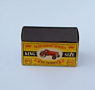 Vintage Matchbox Lesney - / Crown Type Empty Box King Size No.  4