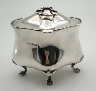 Antique Solid Sterling Silver Tea Caddy Birmingham 1902