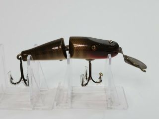 Vintage Creek Chub 3 1/2 " Jointed Pikie Minnow Lure In Perch Finish - Minty