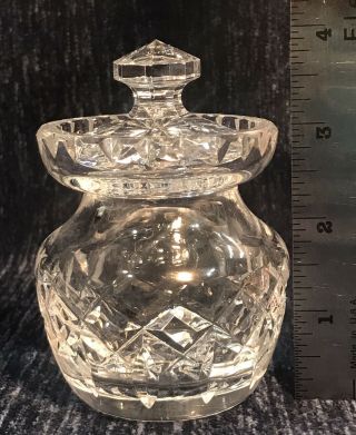 Vintage Waterford Lismore Crystal Jam / Jelly / Honey Jar Pot With Lid