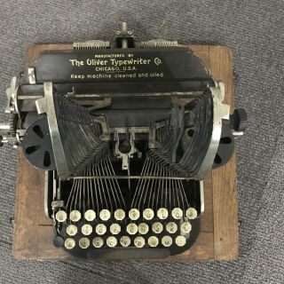 Antique Oliver No.  3 Batwing Typewriter Serial 87346 W/ Case,  Vintage 6