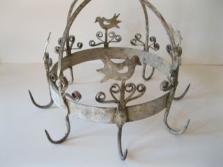 Antique Hand - Wrought Iron Kitchen Game Hanger.  18th Or 19th C.