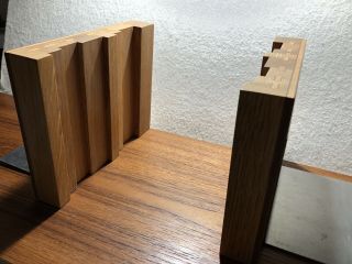 Vintage Bookends 1960s Style - Mid Century Modern - Oak Stainless