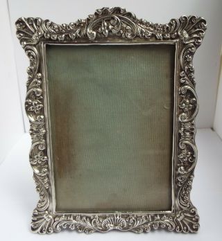 Large English Antique 1900 Solid Sterling Silver Photo Frame