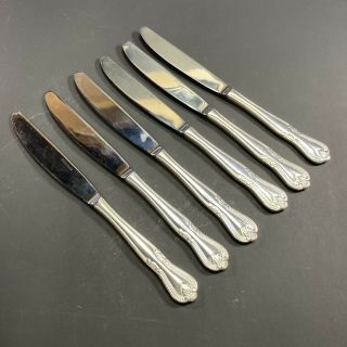 Vintage Grosvenor Stainless Steel Cutlery Flatware Set Of 6 Entree Knives