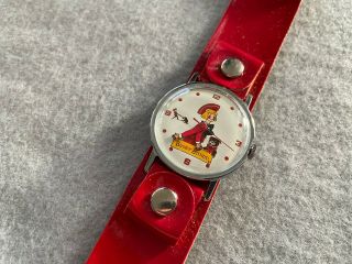 Old Stock Buster Brown Mechanical Wind Up Vintage Watch with the Case 3