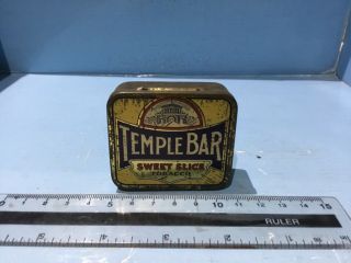 Vintage Tobacco Tin Australian Temple Bar Sweet Slice Tobacco Htf Smaller Tin