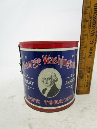 Vintage GEORGE WASHINGTON GREAT AMERICAN PIPE TOBACCO ADVERTISING TIN (EMPTY) 2