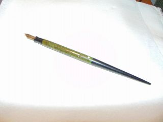 Vintage Sheaffer White Dot Lifetime Green Marble Lever Filler Desk Fountain Pen