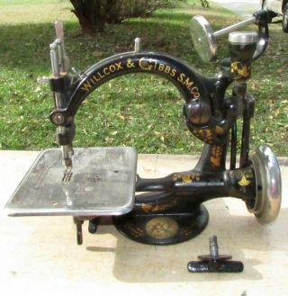 Antique Willcox & Gibbs Hand Crank Sewing Machine