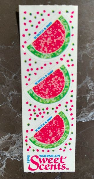 Vintage Scratch N Sniff Stickers Set Of 3 Watermelons