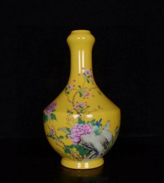 Fine Chinese Famille Rose Porcelain Vase Yongzheng Marked (k691)