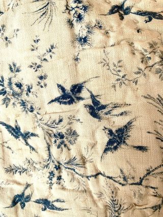 Boutis Tissu Ancien Lin Oiseau Ouate Napoleon Iii Plaid Antique Victorian Fabric