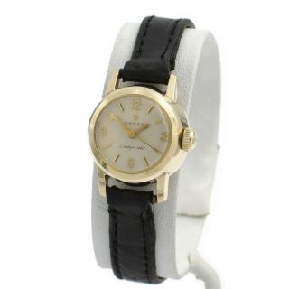 Vintage Omega 17 Jewel Gold Tone Ladies 19 Mm Round Wristwatch 8927 - 4