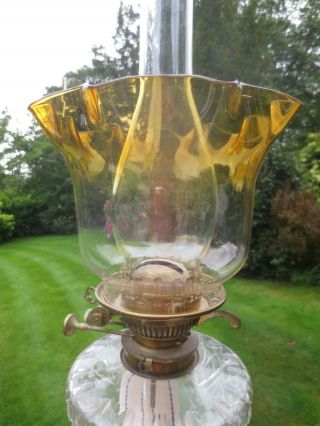 Antique Victorian Coloured Glass Duplex Oil Lamp Shade Suit Was Benson