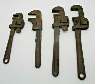 4 Vintage Monkey Pipe Wrenches