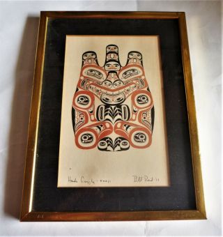 Vintage Haida Art Card/print Bill Reid - Haida Grizzly - Huaji Hand Signed 1973