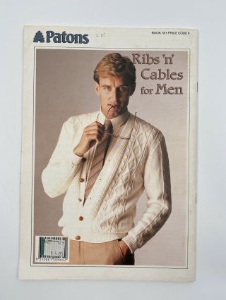 Patons Book 781 Ribs and Cables For Men Jumpers Sweater Vintage Knit Patterns 2