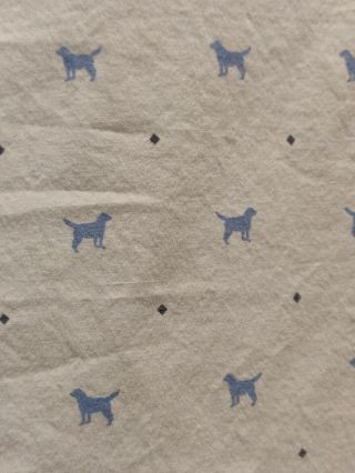 Pottery Barn Kids Twin Flat Sheet Blue Dogs And Dots 100 Cotton Vintage Comfy