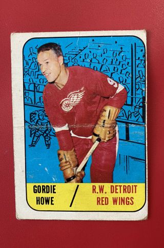 1967 - 68 Topps Gordie Howe 43 Detroit Red Wings Vintage Hockey
