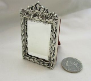 Antique,  Sterling,  Miniature,  Mirror,  John C.  Moore,  Ca.  Early 1900 