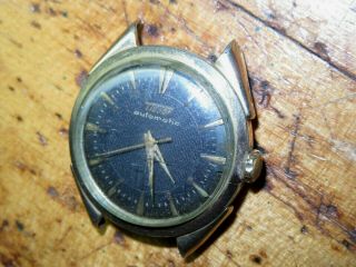 Vintage Tissot Automatic Mens Wrist Watch 10 K Gold Fill Bezel 1953 To Restore