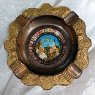 Vintage Las Vegas Casino Roulette Wheel Ashtray Japan