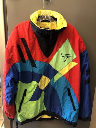 Tyrolia By Head Vintage Ski Jacket Red Green Blue Yellow Men’s M