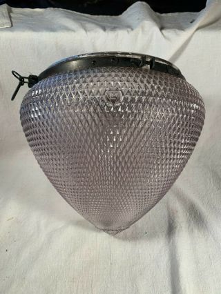 Large Antique Street Light Acorn Quilted Shade Globe Ge Novalux Holophane Lm