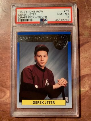 1992 Front Row Draft Picks Silver Derek Jeter 55 Rookie Card Ny Yankees Psa 8.  0
