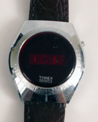 Vintage Timex Ssq Quartz Led Watch Wrist Watch Space Age Style Digital Rare