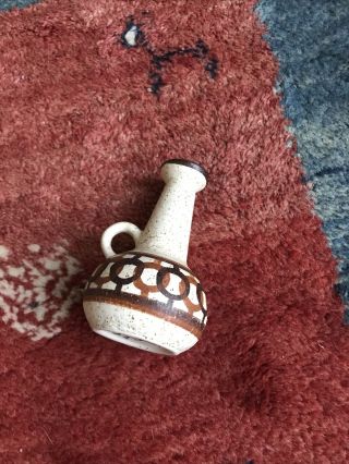 Vintage Lapid Israel Studio Pottery Signed Small Vase W/handle