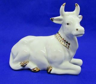 Vintage Bon Ton Cow / Bull Replacement Jade Porcelain Holy Family Nativity